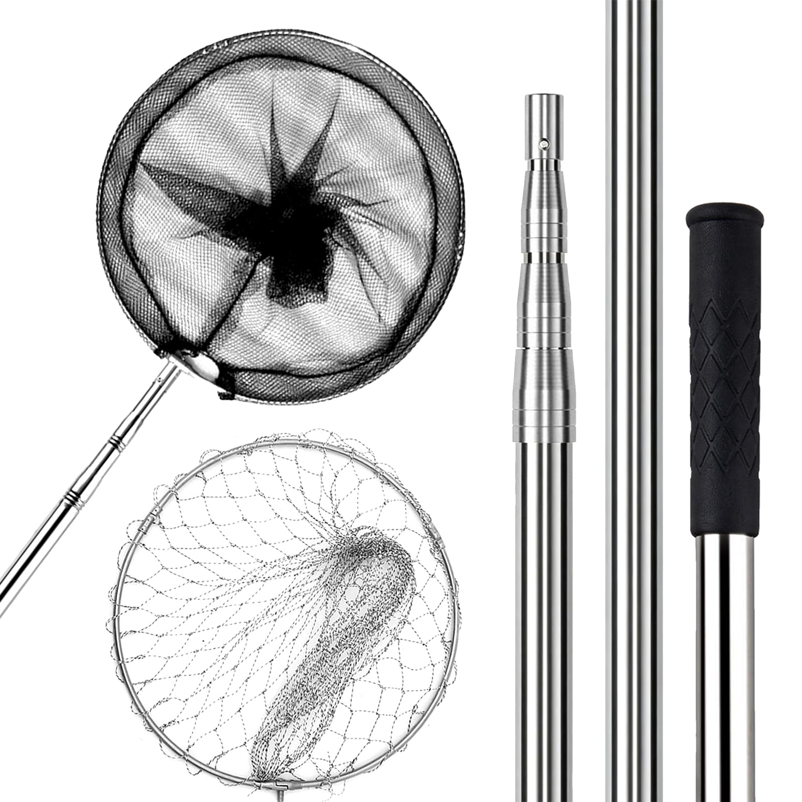 Guadino da Pesca, Retino da Pesca Pieghevole Estensibile Reti Telescopiche per Pollo per Acquario, Oggetti Galleggianti per Stagni, Trota Carpa
