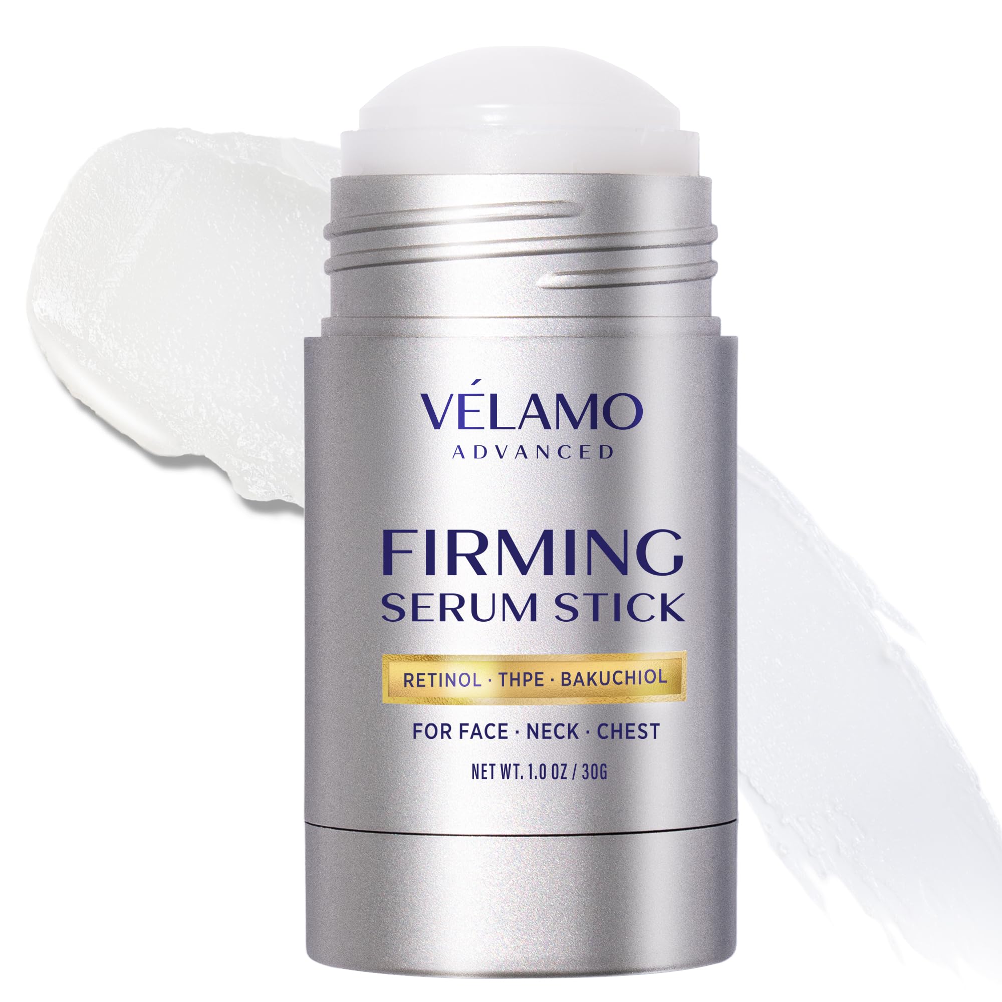 VELAMO ADVANCED Retinol Firming Serum Stick for Face, Neck & Chest: Visibly Tightens, Smooths & Firms Wrinkles, Laugh Lines - with Bakuchiol, THPE &