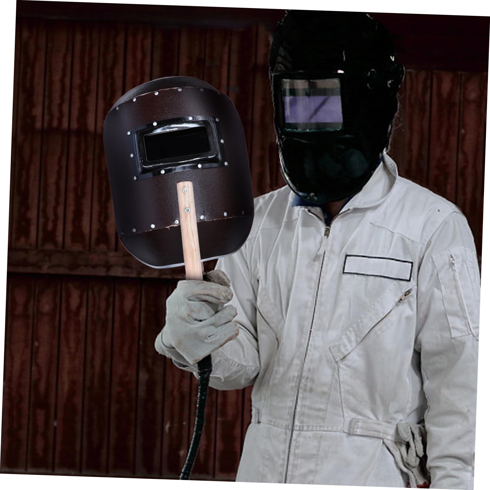 Operitacx 2 Piezas de soldadura tinte soldadura de oscurecimiento automático polvo Lente máscaras de soldadura de de soldadura papel de acero rojo