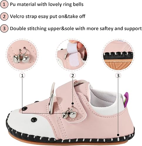 Miniatura 3 de SEBELLST Zapatos para bebés de 6 a 12 meses, 12-18 meses, zapatos para bebés recién nacidos de 0 a 6 meses, zapatos de cuna para bebé, zapatos para