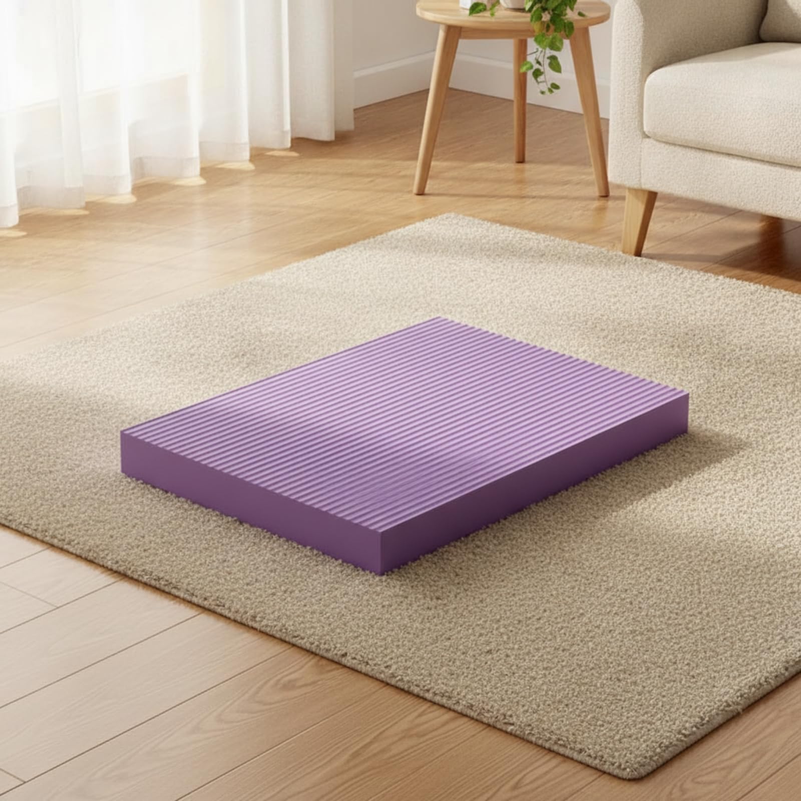 Balancekissen Geruchlos aus Schaumstoff Koordinationsmatte mit Struktur für Fitnesstraining, Array, Lila, 50 40 4