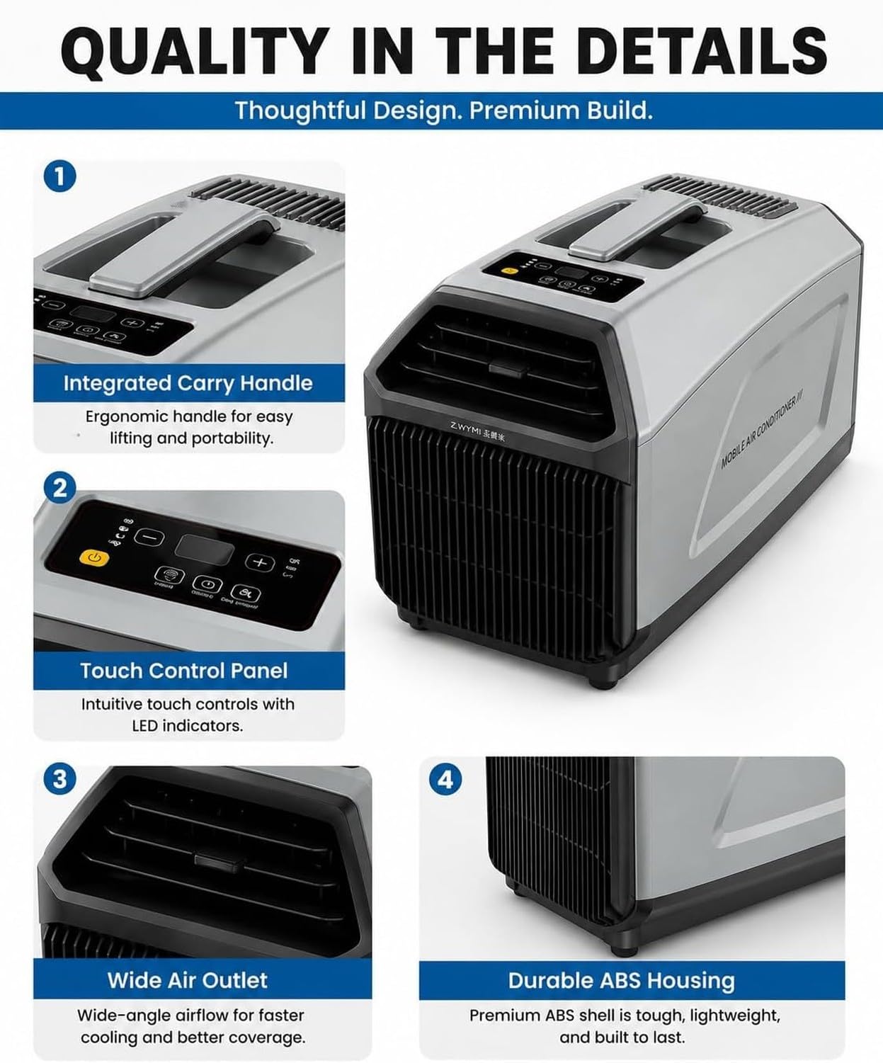 Aire Acondicionado portátil para Camping 5100 BTU, Enfriador de Aire para Tienda de campaña con diseño de Doble conducto, evaporación automática sin Necesidad d, Green