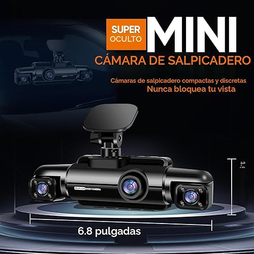 Miniatura 10 de Cámara de tablero de 360 frontal y trasera en el interior, 4 canales FHD 4 x 1080P, cámara de control de voz Wi-Fi GPS, cámara frontal 2K+1080P* 2