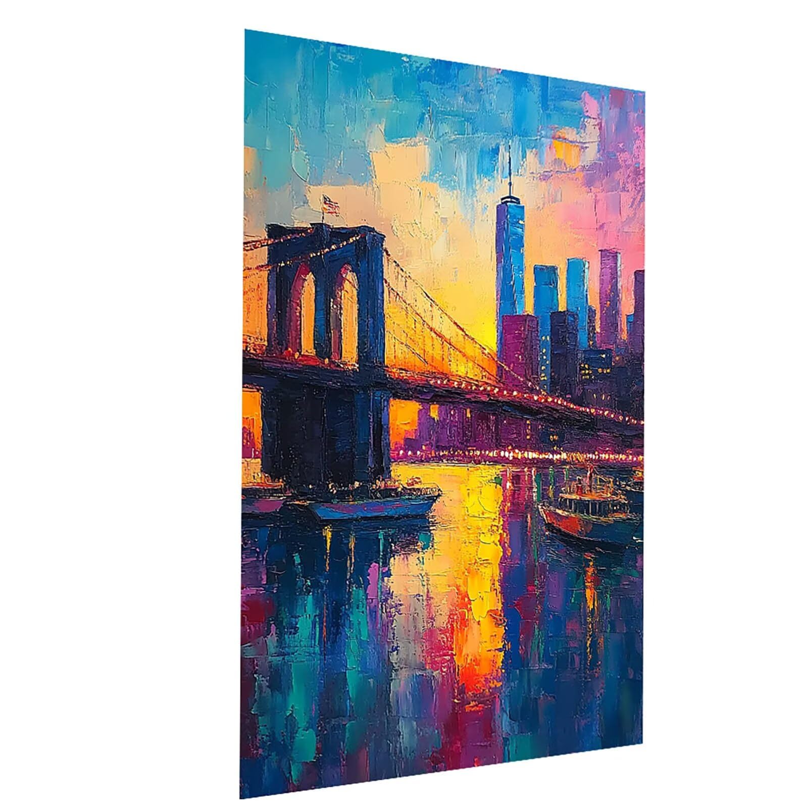 Malowanie po numerach dla dorosłych i dzieci, mostek, malowanie po numerach dla dorosłych farbą akrylową i pędzlami, kolorowe płótno do malowania, 102 x 137 cm, DIY, artykuły plastyczne do dekoracji