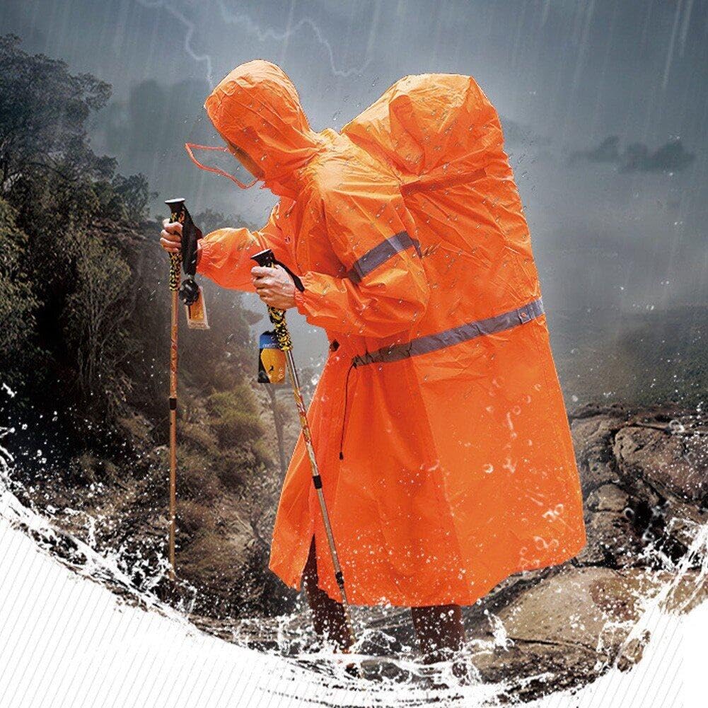 Pluie Imperméable Cape Réflexion Randonnée De Camping en Plein Air Sacolage De Pluie Tarp À Dos Couvercle De Pluie en Une Seule Pièce Vêches De Pluie À Capuche