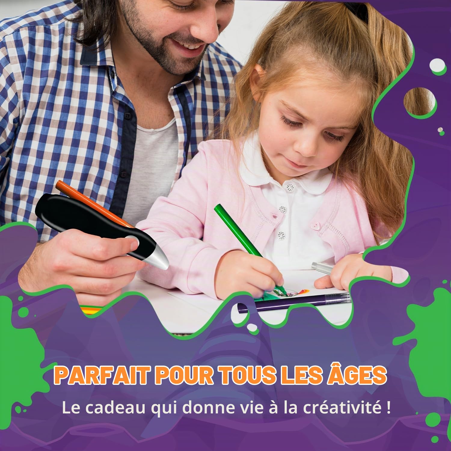 Stylo aérographe électrique, pulvérisateur électrique rechargeable sans fil, stylo aérographe, 12 couleurs, lavable aquarelle, stylos d'art et d'artisanat, cadeau pour peinture et dessin