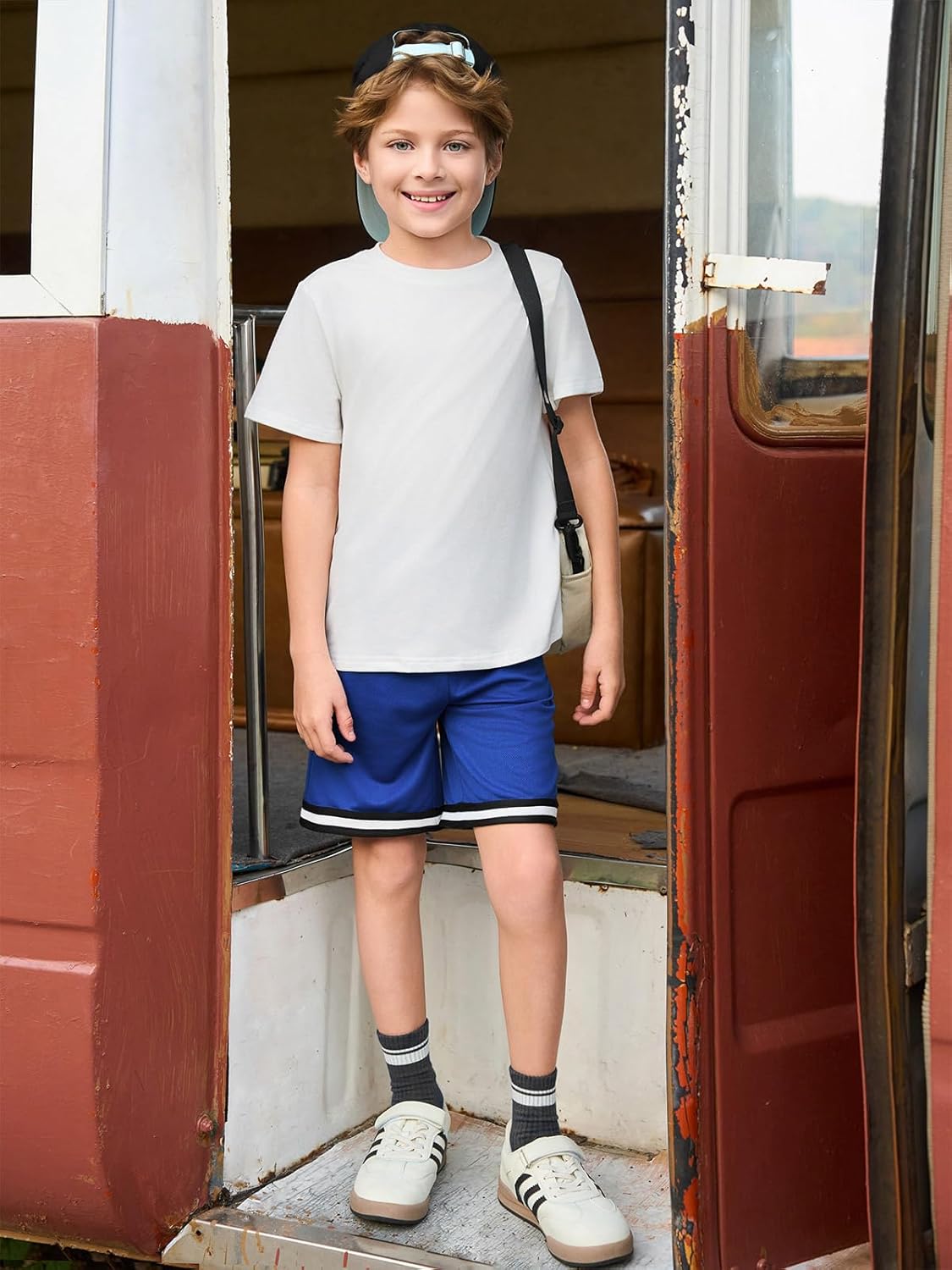 Haloumoning Boys Athletic Basketball Shorts Kids Mesh Active Quick Dry Shorts with Pockets 5-14 Years - Image 3