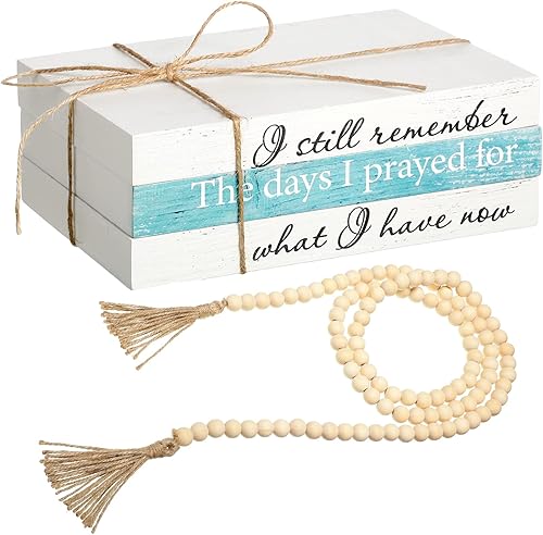 3 libros decorativos para decoraciĂłn del hogar, libros de imitaciĂłn blancos, libros de exhibiciĂłn apilados de granja con borlas de cuentas de madera 3 libros decorativos para decoraciĂłn del hogar, libros de imitaciĂłn blancos, libros de exhibiciĂłn apilados de granja con borlas de cuentas de madera