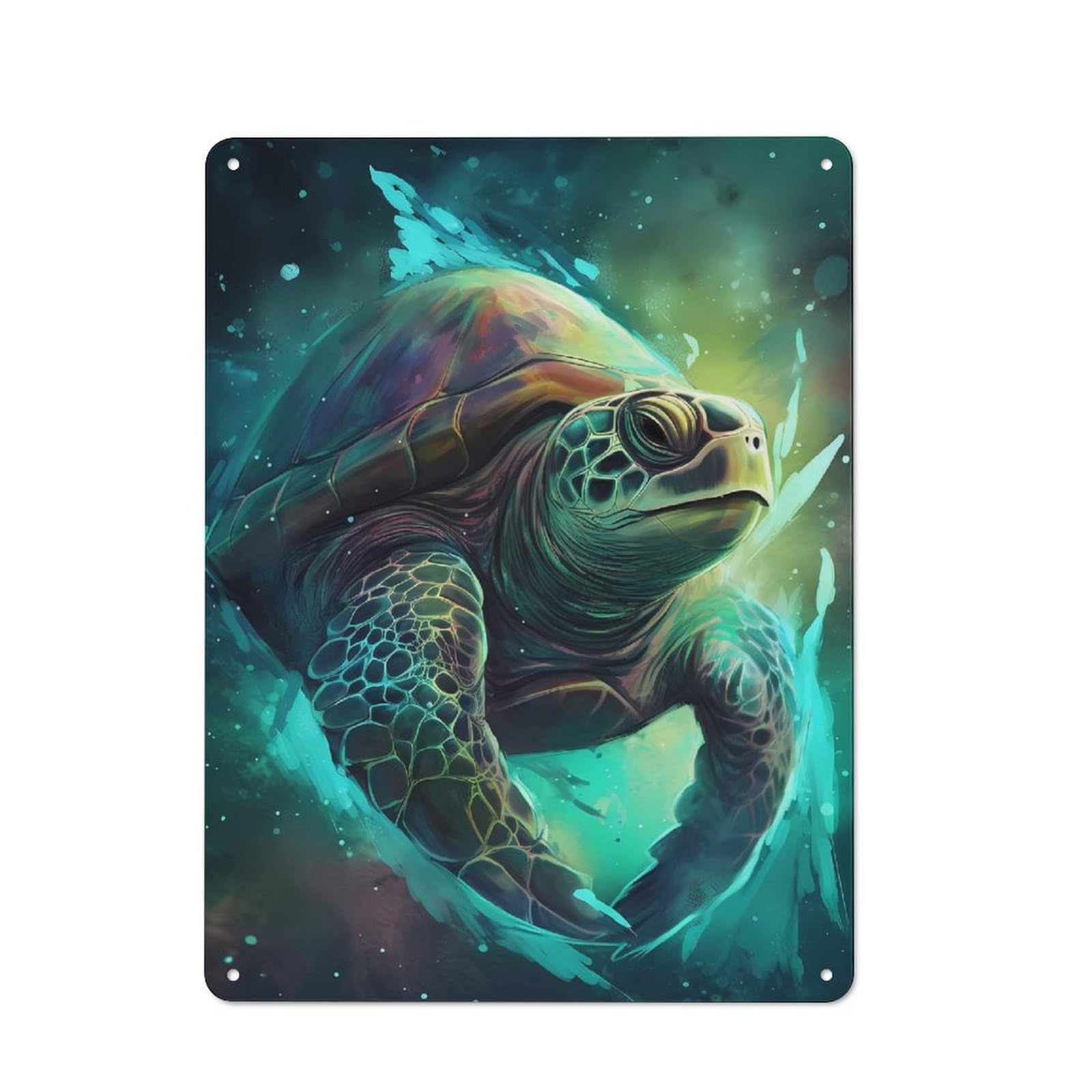 Tin Wall Plaque 40x30cm with Turtle Supernaturalism for Garage Or Workshop, for Kitchen, Dining Room And Home Bar Wall Decor