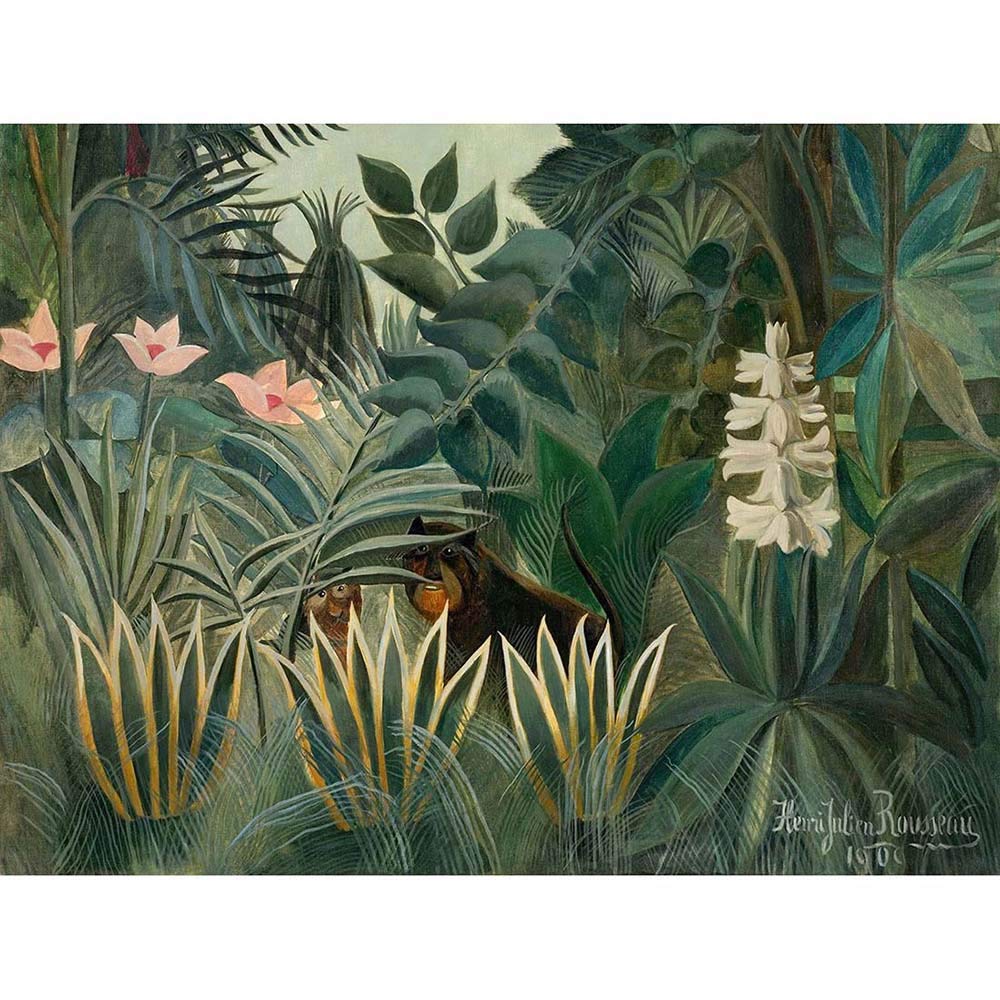 Wee Blue Coo Henri Rousseau French Equatorial Jungle Old Painting Art Print Poster Wall Decor 12X16 Inch