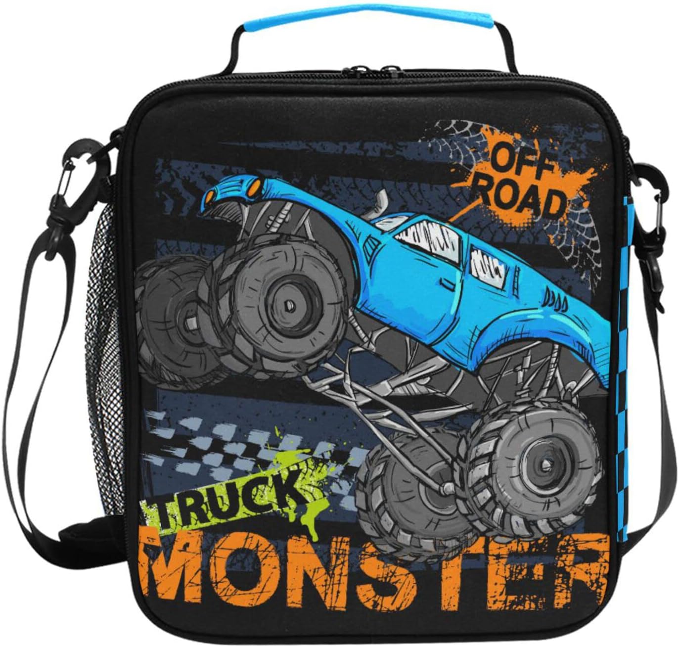 Personalized Monster Truck Kids Lunch Box Boys Girls Insulated Lunch Box Reusable Lunch Tote Kit for School Travel