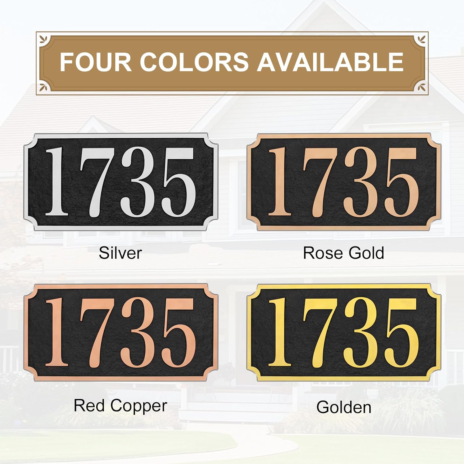 Personalized Address Plaque In Ground,Hand-Carved Address sign Lawn Mounted,House Numbers for Outside House,Lawn,Driveway - Heavy Duty Cast Metal & Large with Two Stakes 12'' x 5.9''