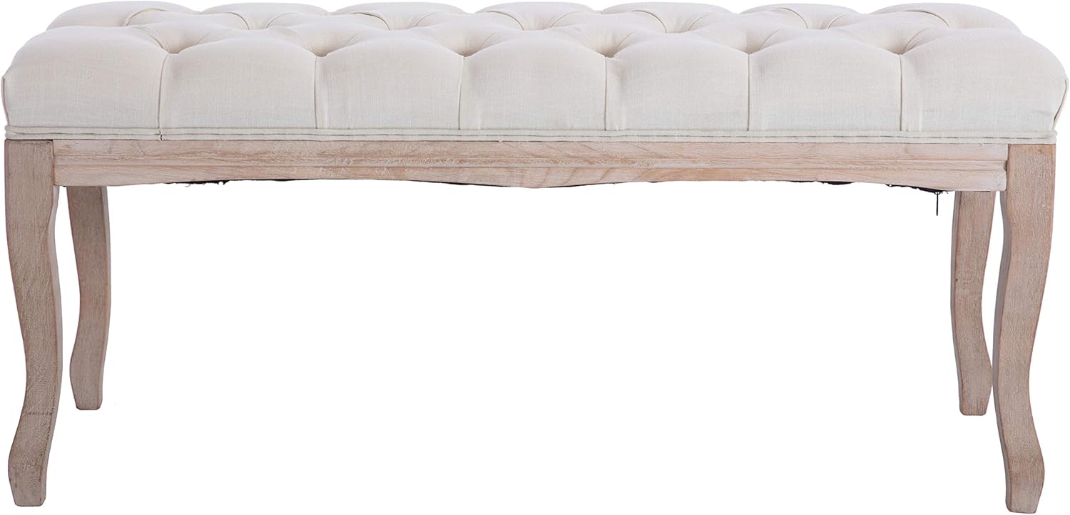 GOOLON French Bench Rectangle Ottoman Upholstered Padded