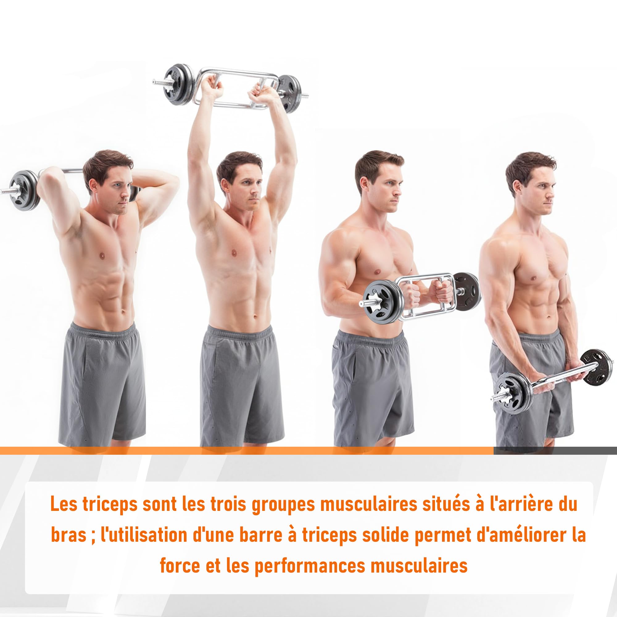 uyoyous Barre D'haltère Circulaire 25 mm Barre à Triceps de Soulevé de Terre Barres de Musculation Olympique avec Poids pour Salle de Sport Entraînement à Domicile