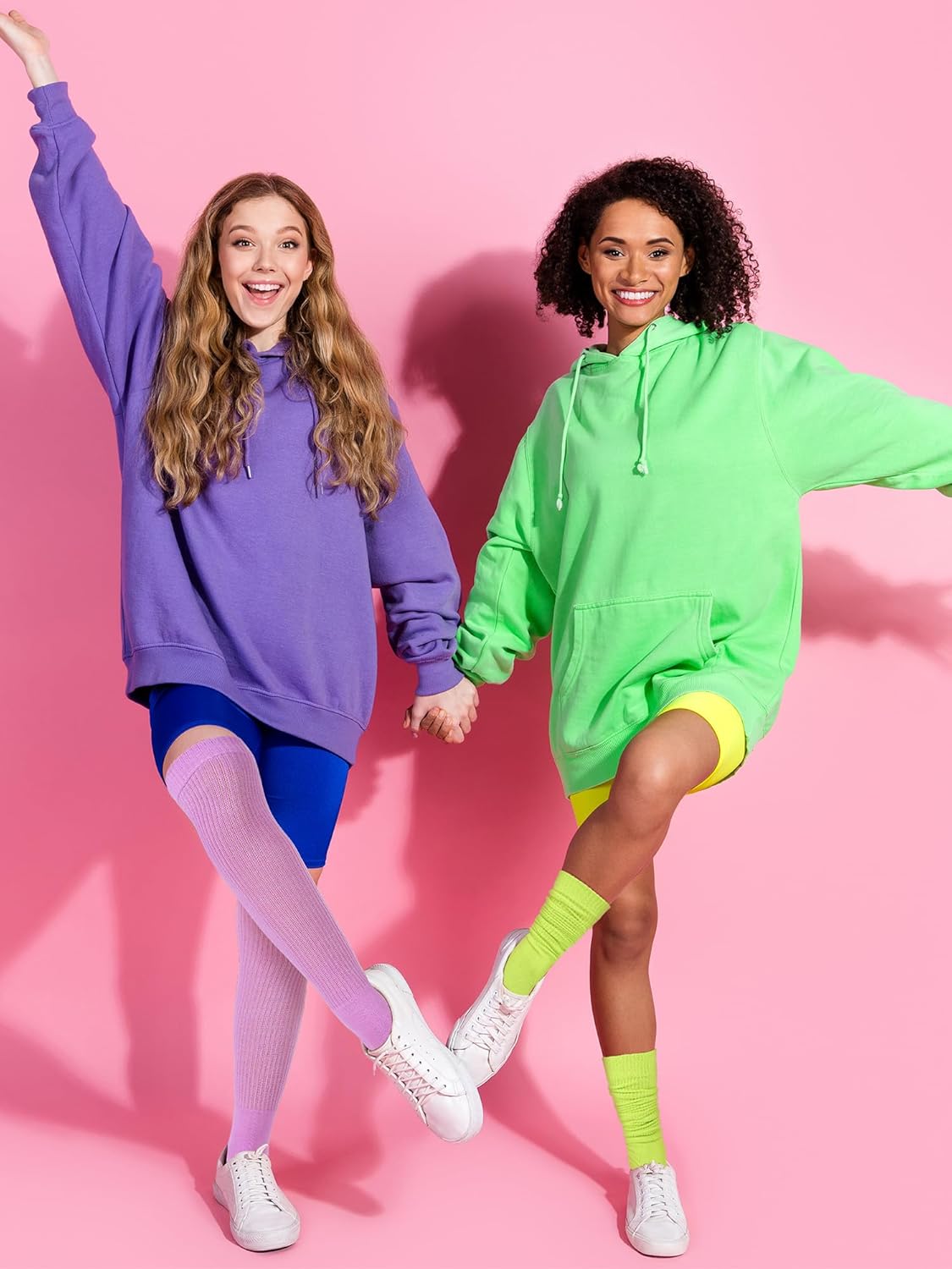 12 Pairs Women Knee High Socks Bulk Colorful Winter Cotton Slouch Scrunch Stacked Long Boot Socks for Women Girls - Image 3