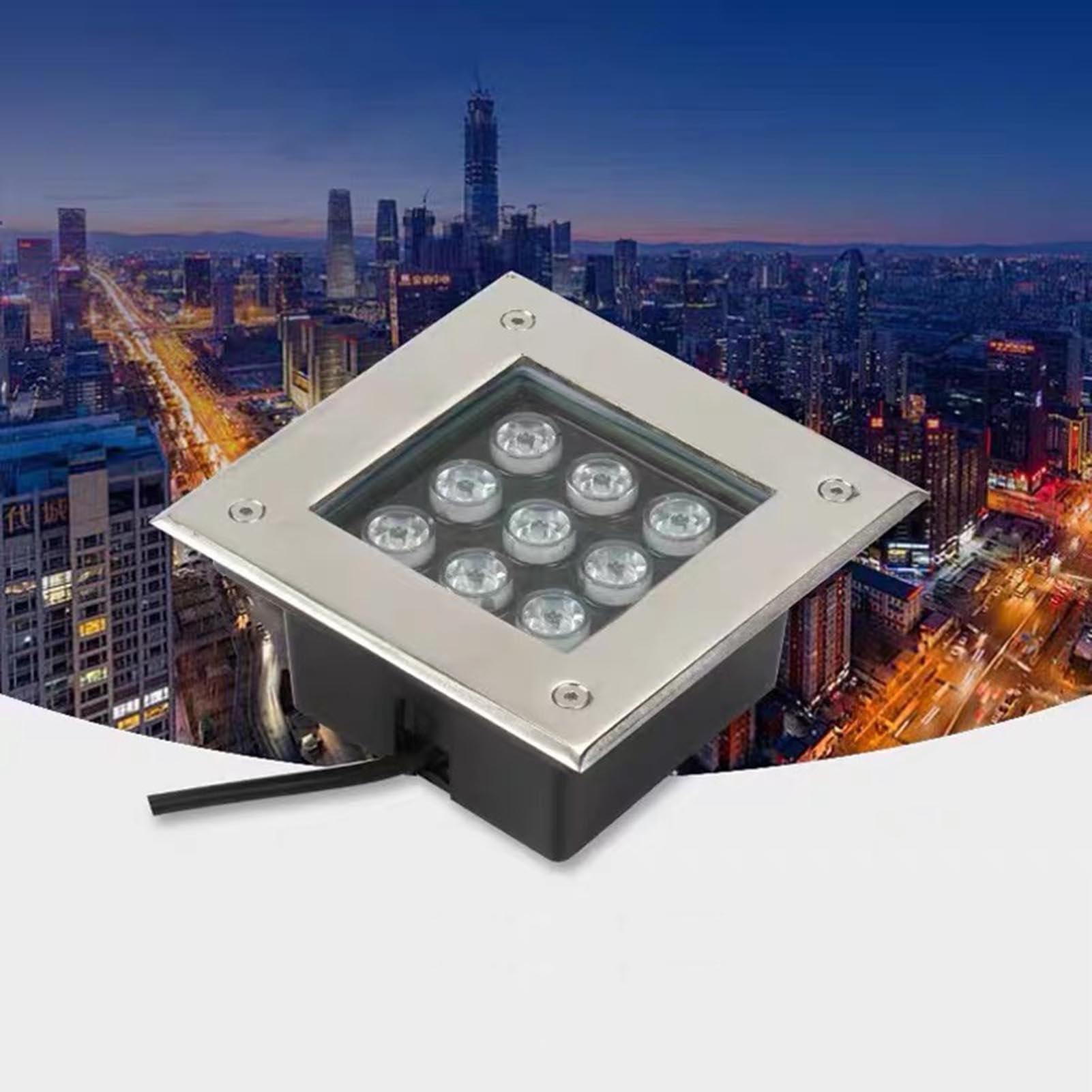 Lampada Quadrata da Incasso - Faretto LED per Esterni, Faretto da Cortile Impermeabile IP67, Luci A Bassa Tensione 12V per Illuminazione di Pareti, Pavimenti E Piastrelle(Red,9w)
