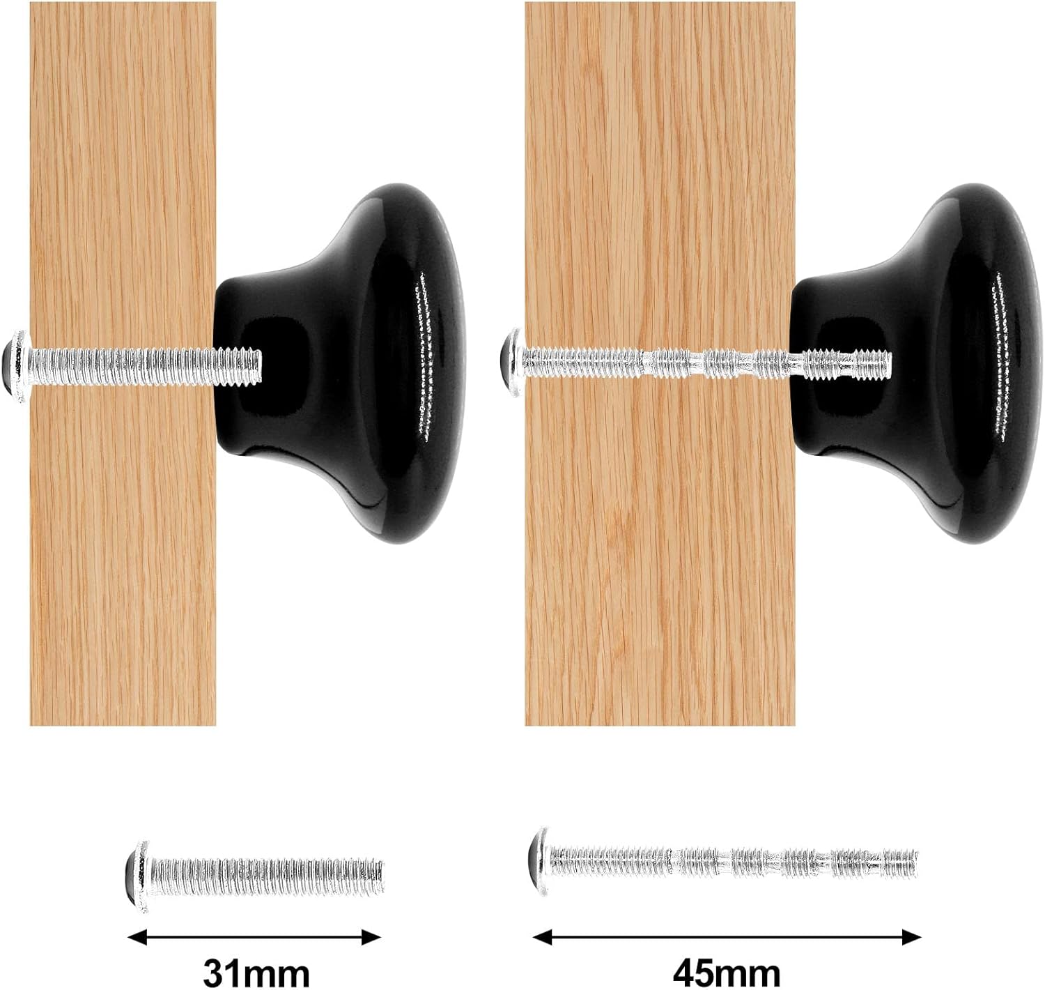 10 Pcs Black Ceramic Round Shaped Drawer Knobs, Kitchen Cabinet Dresser Pulls Handles, Decorative Door Knobs for Furniture Cupboard Closet