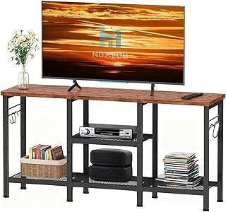 NOAEOU TV Stand for TVs up to 55 Inch - Entertainment Center with Open Storage Shelves