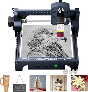 ACMER S1 6000mW Laser Engraver & Cutter - 0.04mm Precision Spot, 130x130mm Area for Wood, Acrylic, Metal, Glass