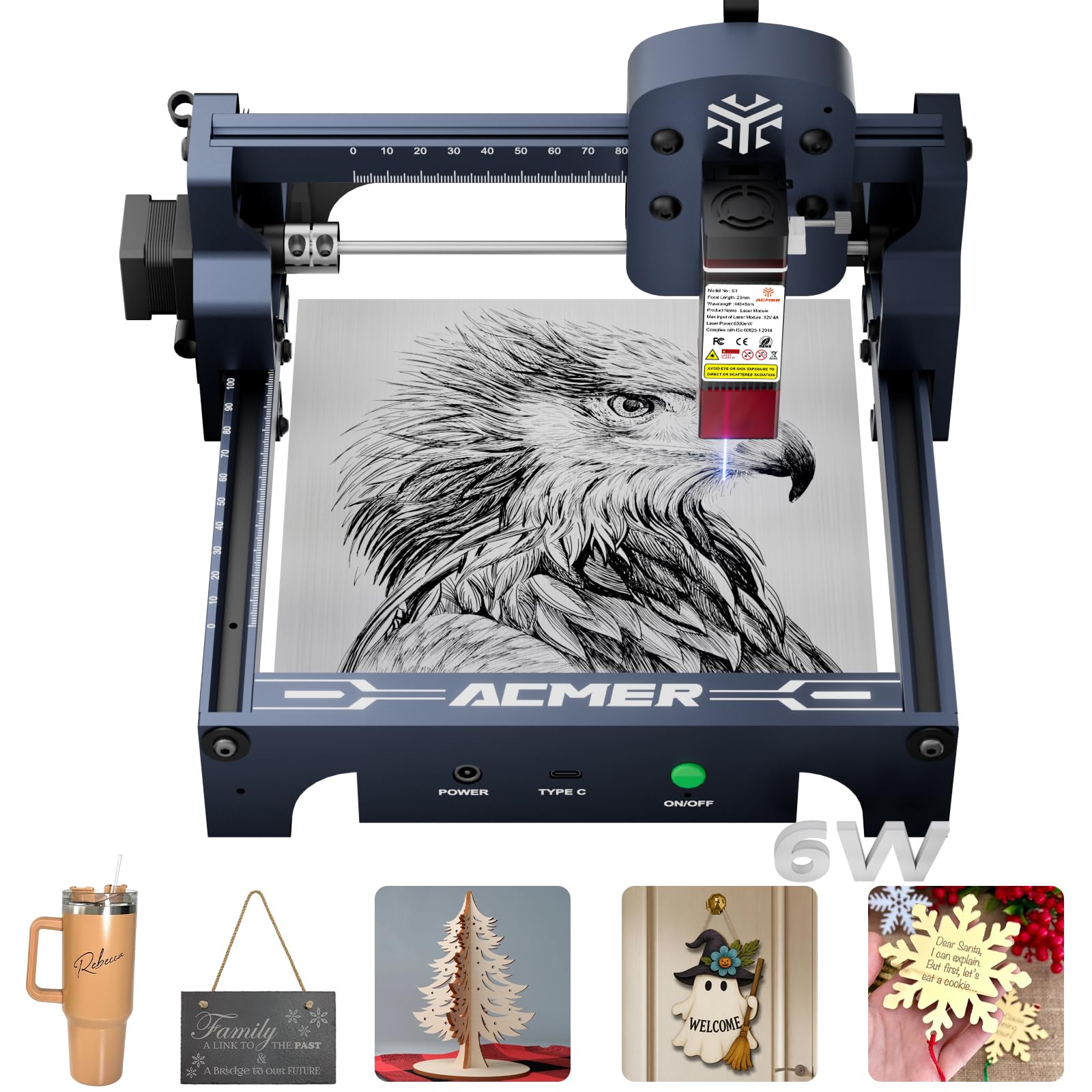 Amazon.com: ACMER S1 Laser Engraver, 6000mW Laser Engraver Machine