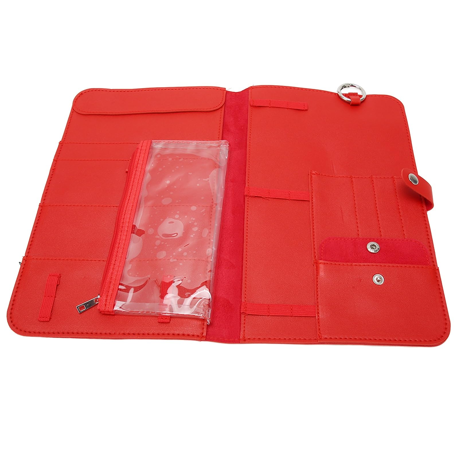 Estuche para ganchos de ganchillo, bolsa de almacenamiento de ganchillo para ahorrar espacio, cierre a presión seguro, color rojo, para tejer, viaje a casa