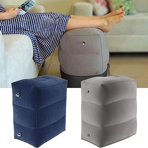 Miniatura 5 de Almohada inflable para descanso de pies para viajes, cama de avión para niños, almohada de pierna de altura ajustable, cama de avión de inflado
