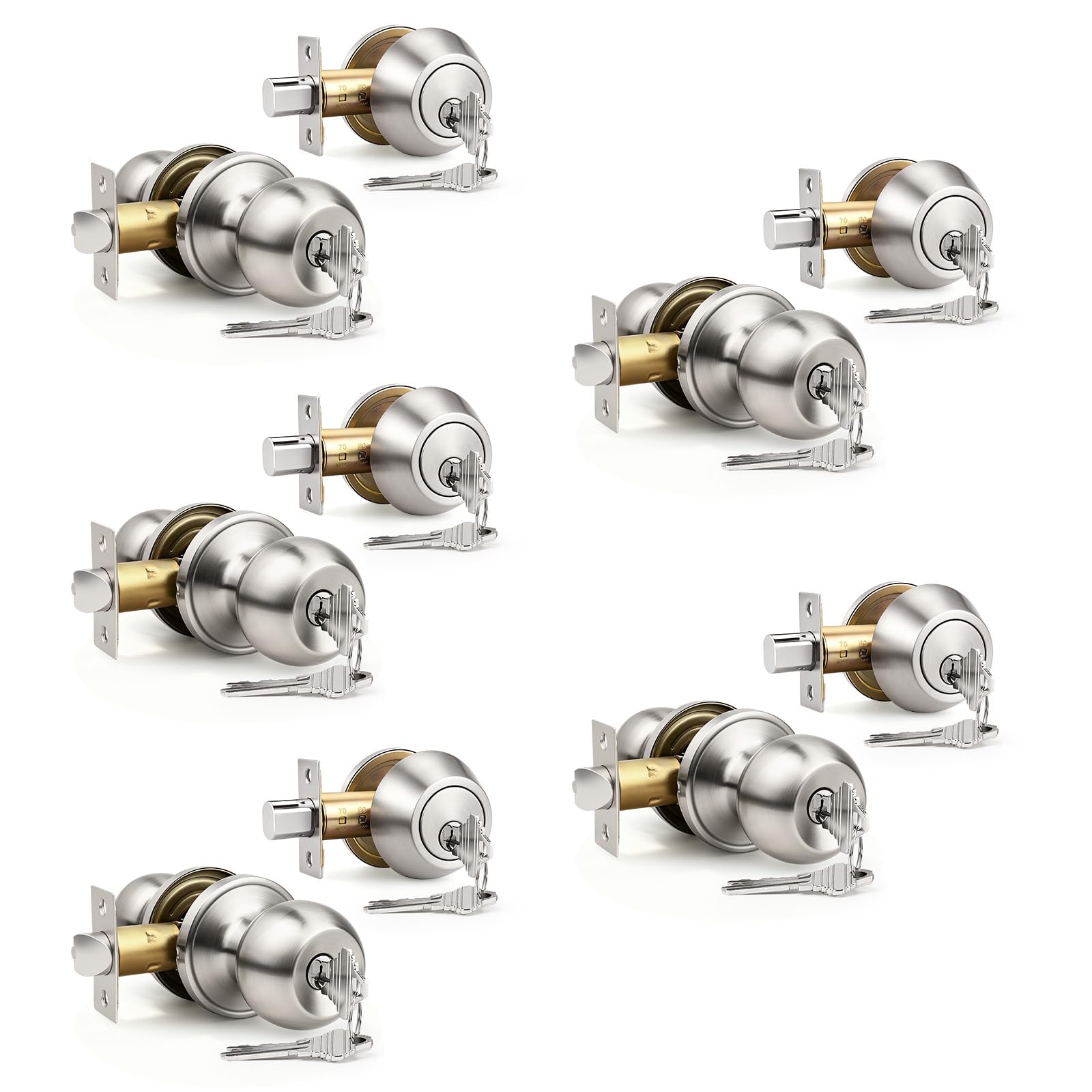 Stainless Steel Door Knobs - Keyed Alike Locks -29