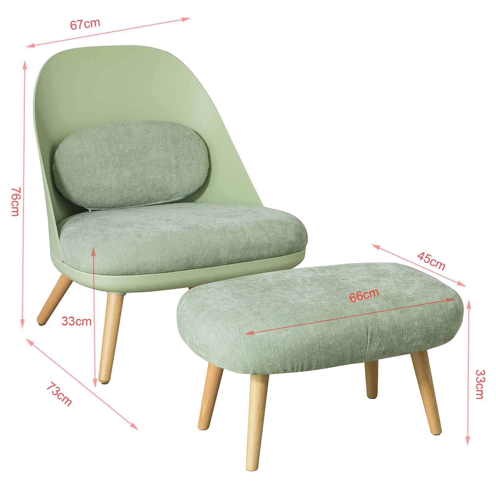 SoBuy FST63-GR Fauteuil Relax avec Repose-Pieds Tabouret Chauffeuse Salon Chambre Fauteuil de Relaxation Confortable de Qualite Luxe