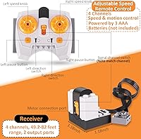 Vista 4 de Kit de motor 9 en 1 de WEERSHUN compatible con la mayoría de bloques de construcción con clavos, set de motor con potentes motores, control remoto