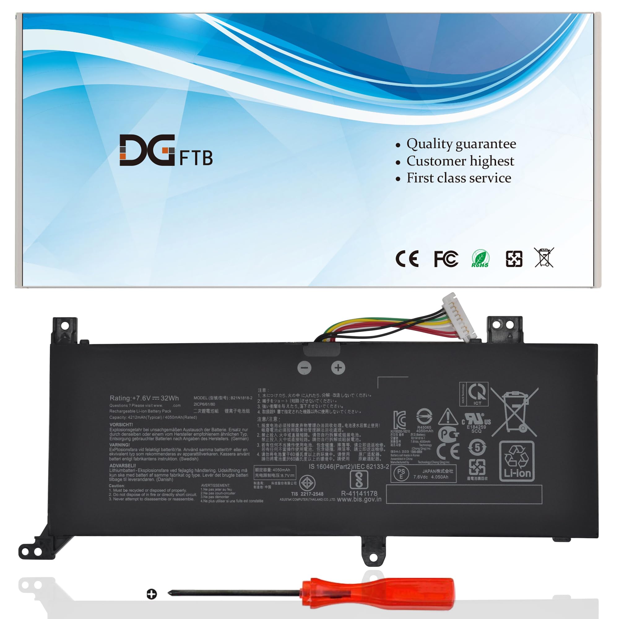 Amazon.com: DGFTB C21N1818-2 B21N1818-2 Laptop Battery for Asus