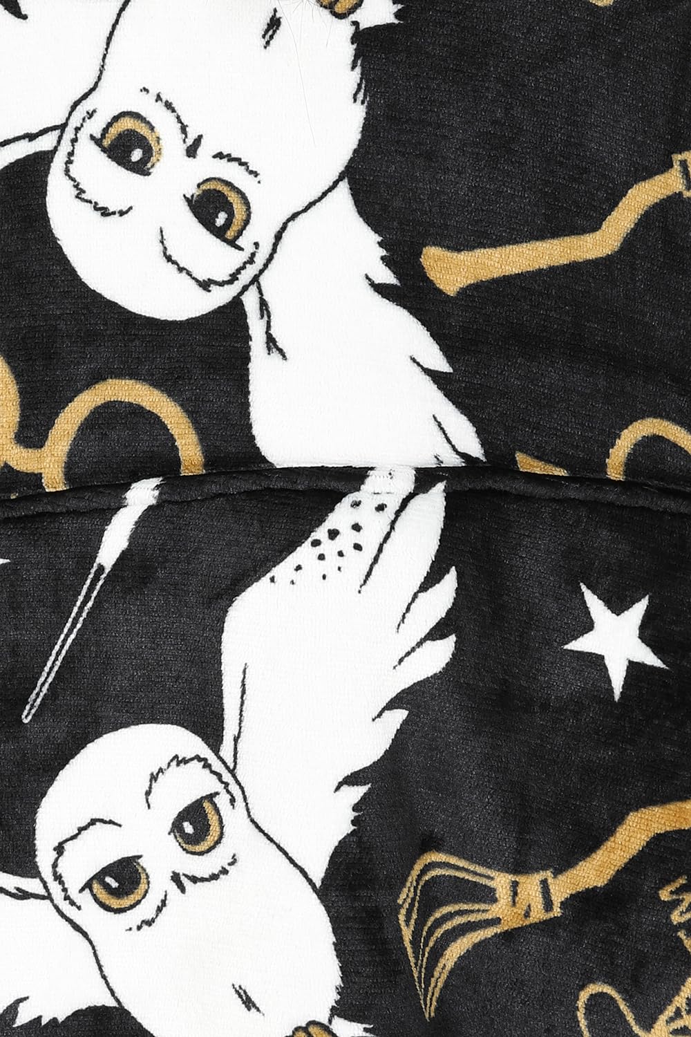 Harry Potter Hedwig Sweat à capuche noir pour fille, Couverture polaire surdimensionnée à capuche
