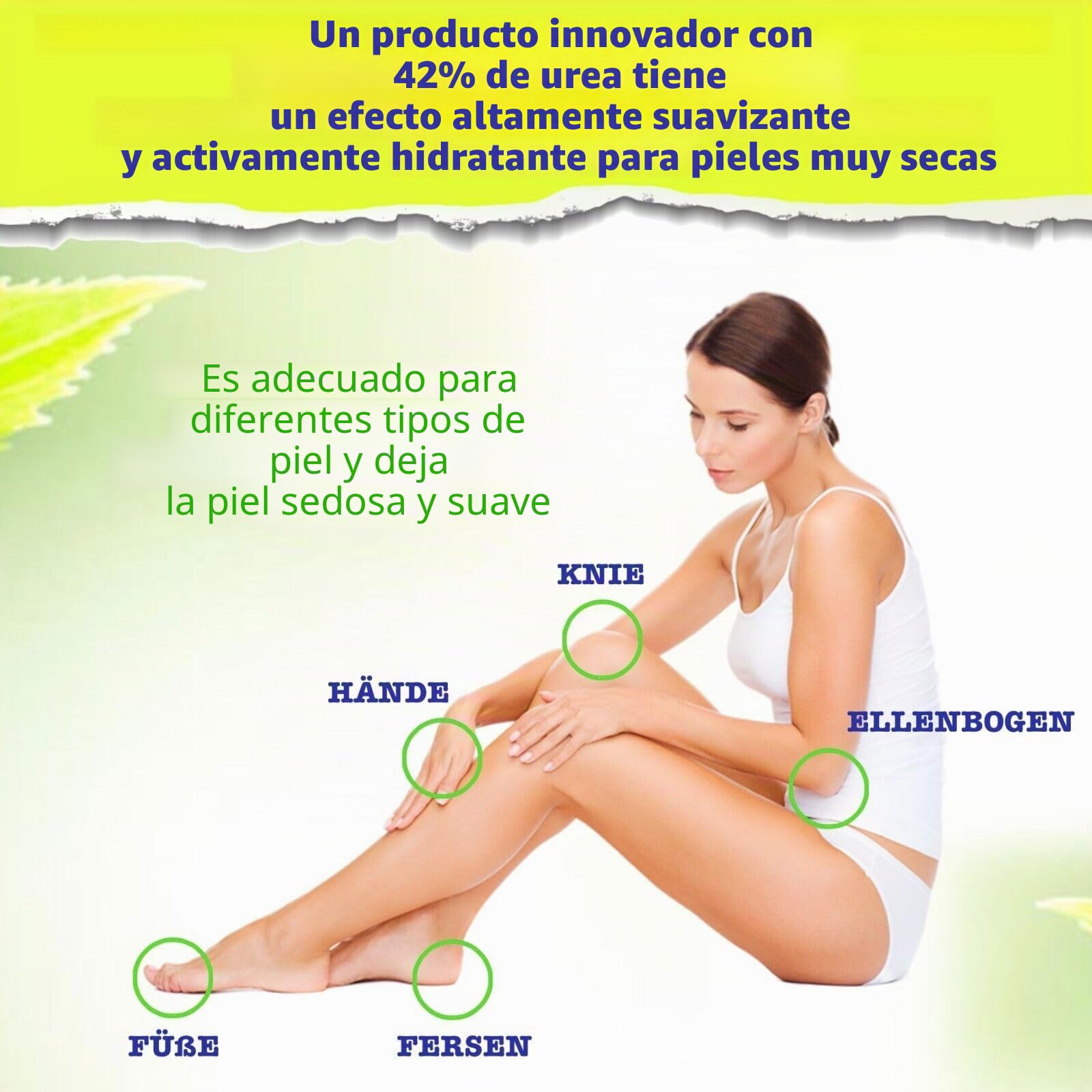 Crema 42% Urea | 2% Ácido Salicílico | 3x 150g Crema para Pies y Eliminador de Callos | Aloe Vera y Aceite del Árbol del Té para hidratar y suavizar la piel en profundidad