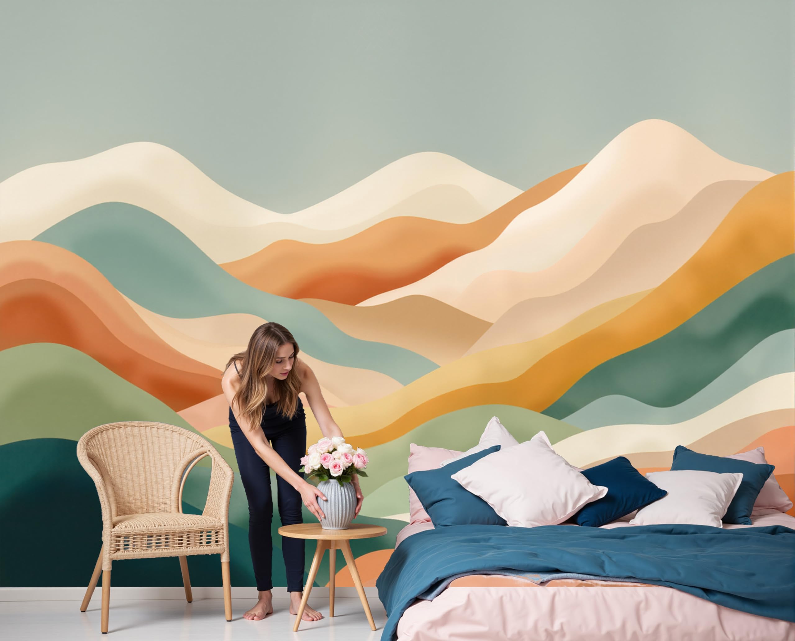 Papier peint panoramique intissé pour masquer les imperfections et décorer le salon