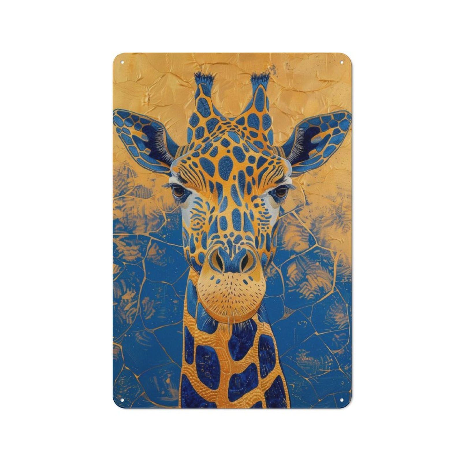Junmoney Style-20 Metal Wall Sign 30X20cm Featuring Royal Giraffe For Café Or Restaurant, A New Home Present For Hospitality Interior Collectors