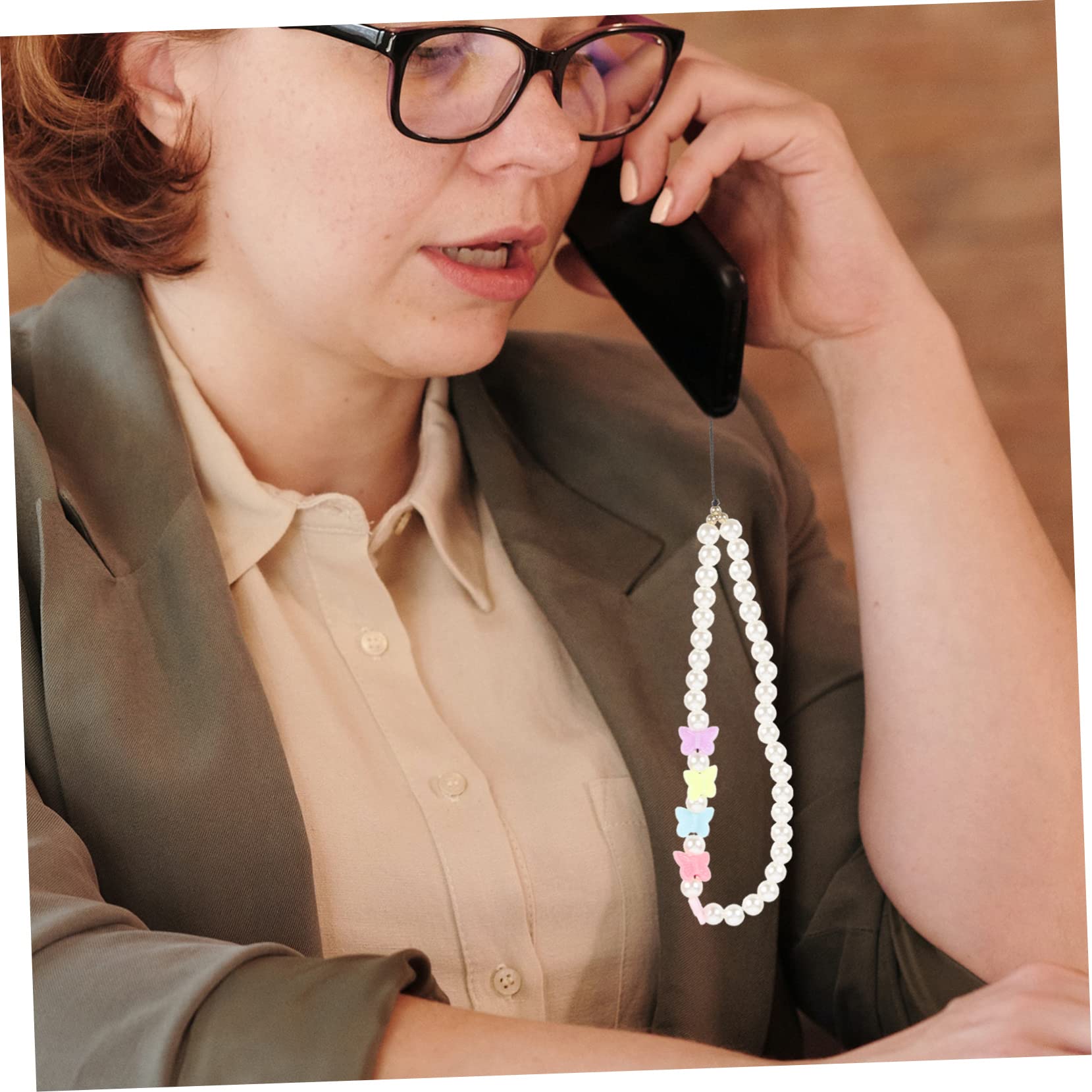 25 pezzi Cordino per Telefono con Perline Perla Tracolla Decorativa Polimerica Laccio Perdita Elegante per Smartphone