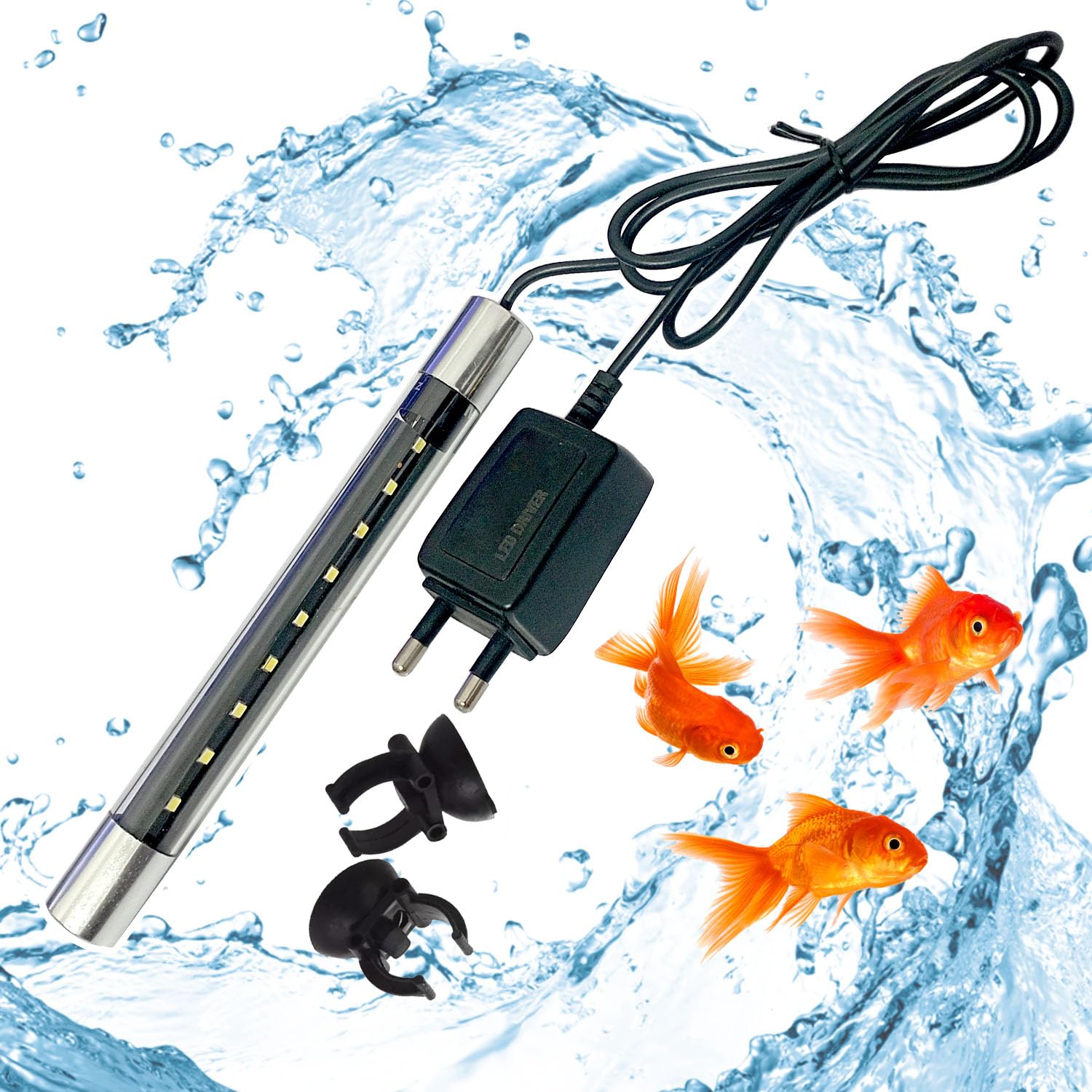 Smiling Pets Waterproof Submersible LED Aquarium Light, Fish Tank White LED Light for Fish Tank Suitable for 1-1.5 feet Tank (White, MJ-20N-6.75 INCH-2W) (B0CYL64K7X) Amazon Price History, Amazon Price Tracker