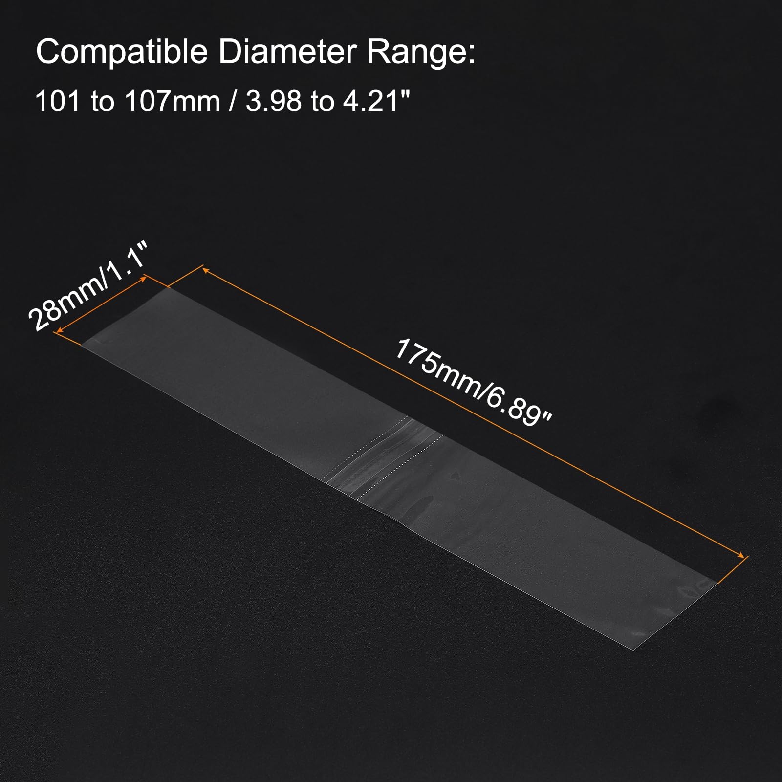 PATIKIL 175x28mm PVC perforowane opaski termokurczliwe, 500 sztuk folii termokurczliwej do butelek słoiki puszki pudełka nadają się do korków o średnicy 3,98 do 4,21 cala, przezroczyste