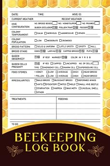 Beekeeping Log Book Beehive Inspection & Maintenance Notebook and Honey Bee Farming Tracker for Beekeepers