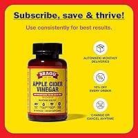 Vista 6 de Bragg - Cápsulas de vinagre de sidra – Vitamina D3 y zinc – 750 mg de ácido acético – Refuerzo inmune y de control del peso – sin transgénicos