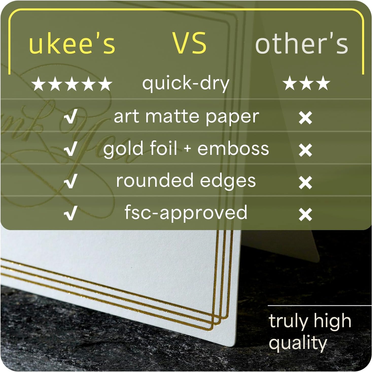 ukee's 100-Pack Thank You Cards with Envelopes & Matching Stickers | 3.5x5 Blank Thank You Notes with Gold Foil Calligraphy, 4 Colors w/Gift Box for Wedding, Baby Shower, Small Business, Funeral, Graduation, Birthday - Image 5
