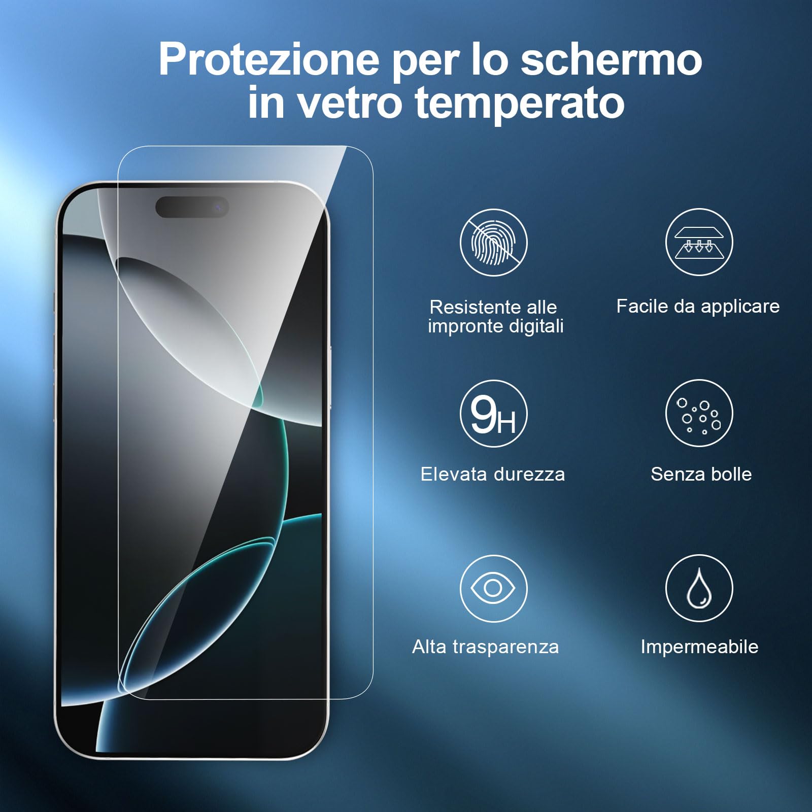 NEW'C 3 Pezzi, Vetro Temperato per iPhone 17 Pro Max, iPhone 16 Pro Max (6,9 pollici), Pellicola Prottetiva Anti Graffio - Ultra resistente - Trasparente HD - Strumento di installazione facile incluso