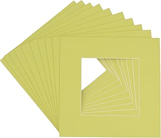CountryArtHouse Pistachio Green Acid Free 14x14 Square Picture Frame Mat with White Core Bevel Cut for 10x10 Pictures - Fits 14x14 Frame - Pack of 1 Matboard