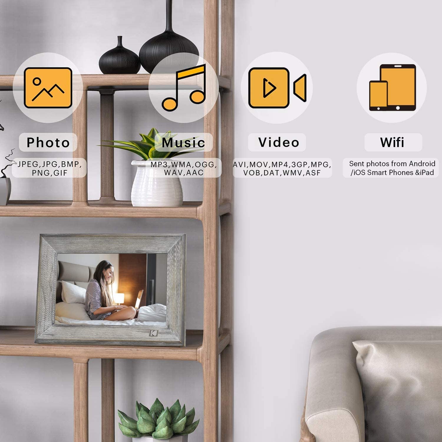 Kodak Classic Digital Photo Frame wood grey
