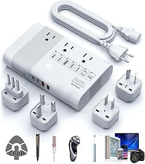 [Game-Changer] DOACE 500W Max 220V to 110V Converter, 50Hz to 60Hz Voltage Converter for European Travel, 100% Pure Sine Wave Voltage Converter US to Europe for CPAP Hair Straightener Laptop Phone