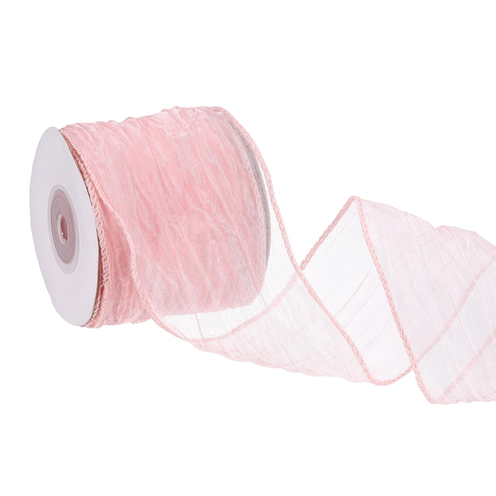 Rubans organza rose pour décoration de bouquet de mariée et table d'anniversaire