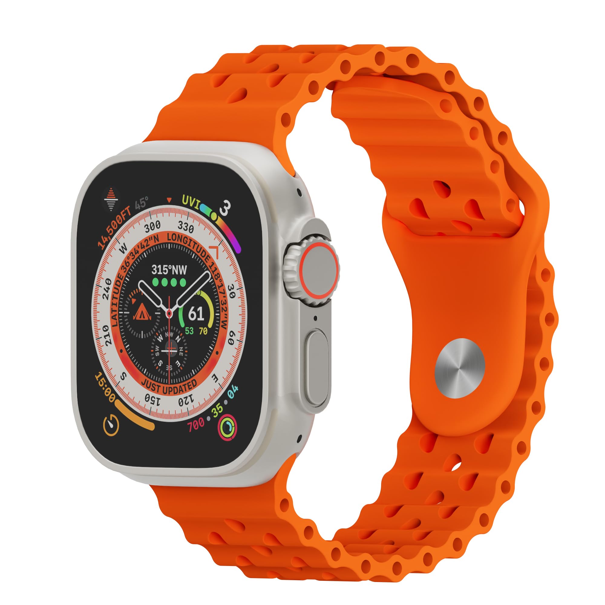 HeiKe Silicone Ocean Sport Band Compatible with Apple Watch Band 49mm 46mm 45mm 44mm 42mm 41mm 40mm 38mm for iWatch Ultra 3/2/1 Nike+ SE Series 11 10