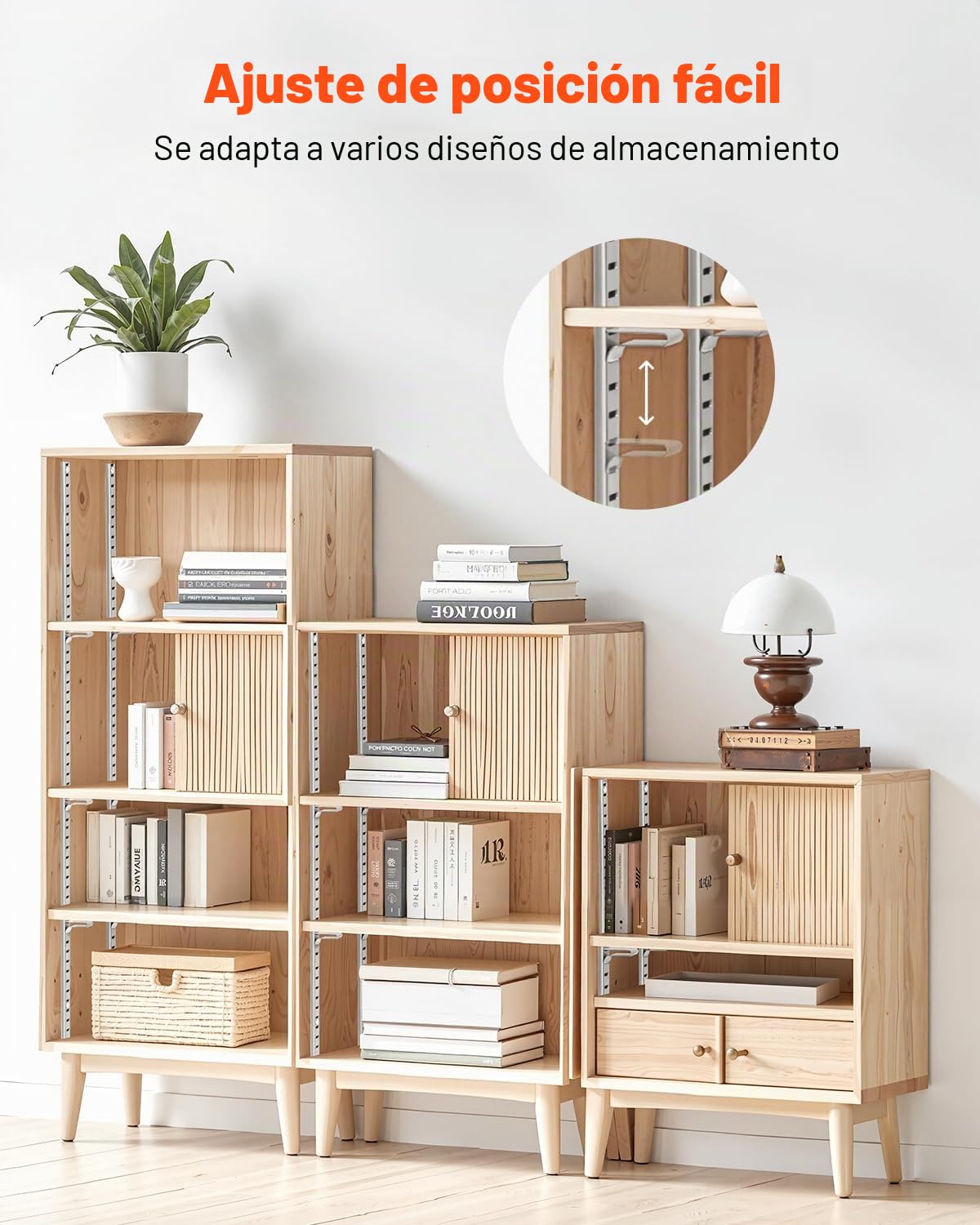 VEVOR 20 PCS Riel Horizontal para Estante de 1846 x 17 x 6,5 mm, Soportes Ajustables de Acero Inoxidable con 140 Tornillos Ideales para Estanterías de Pared, Armarios y Organización, Plata