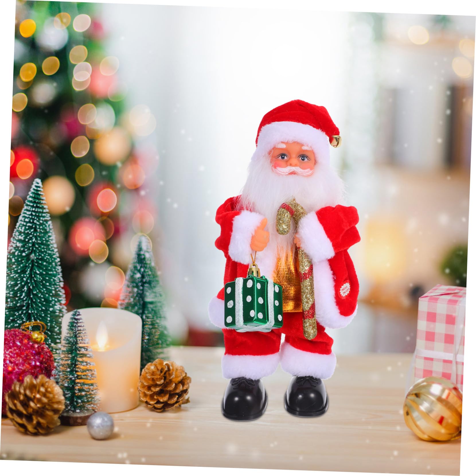 Juguete De Papá Noel Eléctrico con Música Articulaciones Móviles como Adorno Navideño Hogar