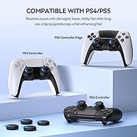 Vista 3 de NEWDERY Joystick Replacement Grip Caps for PS4/PS5 Controller, PS5/PS4 Thumb Grips Caps, Anti-Stickiness, Anti-Slip, Anti-Scratch, Anti-Fingerprint