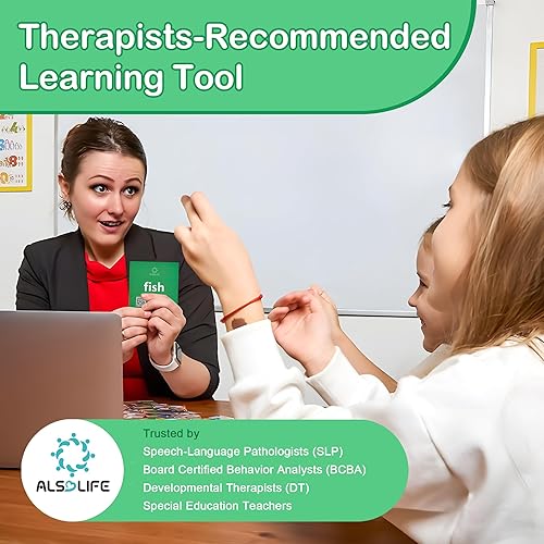 Miniatura 9 de Tarjetas flash de 50 primeras palabras para bebé con videos divertidos, tarjetas con imágenes extragruesas para terapia del habla, tarjetas de